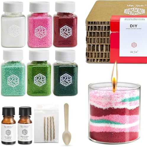 Pearled Candle Sand Set, DIY Refillable Sand Candle Making Kit by VedaTindaScent