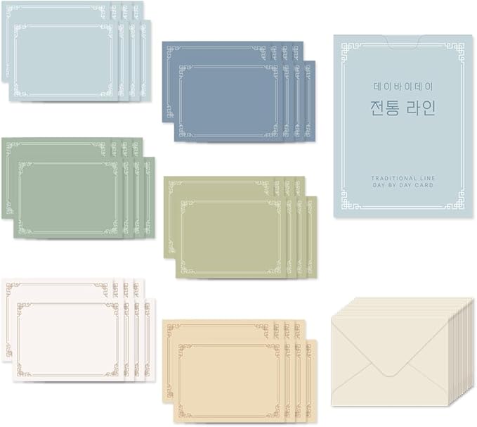 Monolike Day by Day Card, 111 Traditional Line - Mix 48 Mini Single cards, 24 envelopes Package
