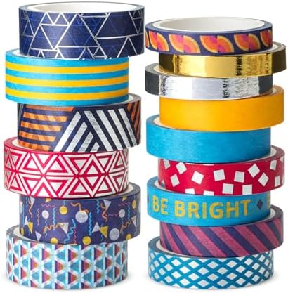 Mr. Pen- Washi Tape Set, 15 Rolls, Assorted Sizes, Metallic Foil by MrPen