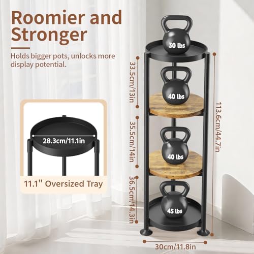 LASZOLA Plant Stand Tall Flower Holder for Indoor Corner, 4 Tier Black - Image 2
