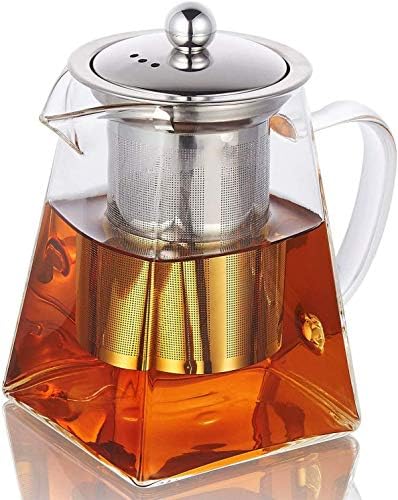 11.8oz Glass Teapot with Infuser, Borosilicate Glass, 350ML, Clear, Stainless Steel, Dishwasher Safe by Unknown