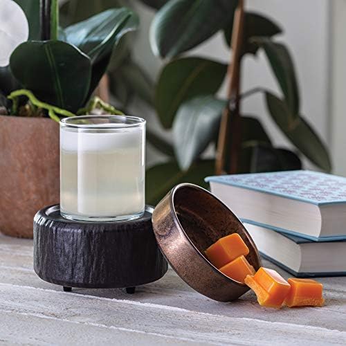 Candle Warmers ETC 2-in-1 Candle and Fragrance Warmer for Warming Scented Candles or Wax Melts and Tarts with to Freshen Room, Primitive Black and Bronze - Image 3