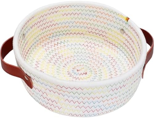 ABenkle Small Storage Basket, Mini Cotton Rope Storage Bin, Cute Tiny Shelf Baskets, Boho Decorative Toy Organizer for Nursery, Spa, Empty Gift Basket - XS by ABenkle