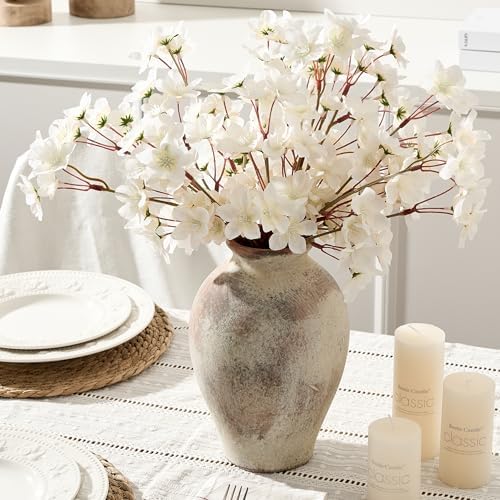 SIDUCAL Ceramic Vintage Flower Vase | 9 Inch Large Pottery Rustic Farmhouse Boho Vase for Home Decor, Table, Living Room, Bathroom, Coffee Desk, Shelf, Mantel Decoration, Wedding, Terra - Image 7