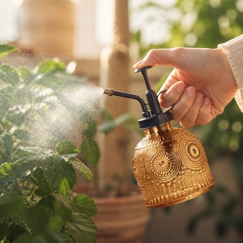 Glass Plant Mister Spray Bottle Vintage Refill Leak Proof Watering Can 8oz - Image 2