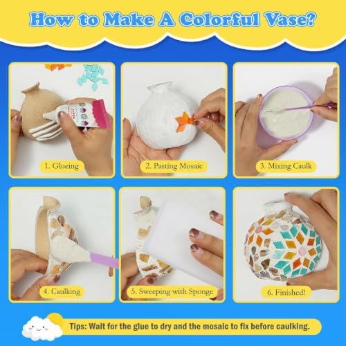 DIY Vase Mosaic Painting Kit, Colorful - Image 3