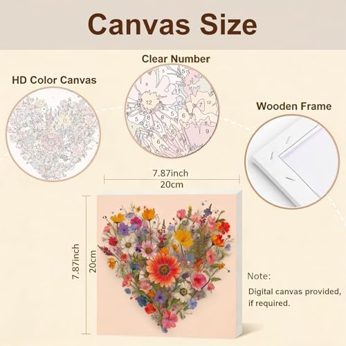 Gemozaic Flowers Paint by Numbers Kit for Adults with Frame and Easel - Image 2