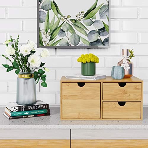 Bamboo Desk Drawer Organizer, Desktop Organizer with Drawers(3 Drawers) - Image 2