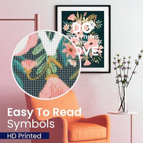 Flowers Diamond Art Kit for Adult Do Everything with Love 5D Painting 12x16 - Image 6