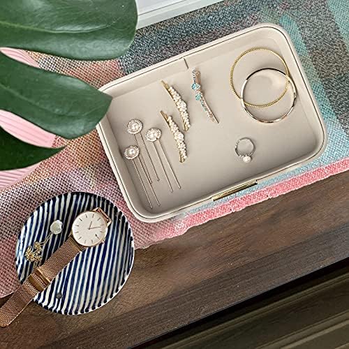 SANZIE Leather Tray Organizer, Valet Tray Key Bowl (Metal Gilded, Grey) - Image 6