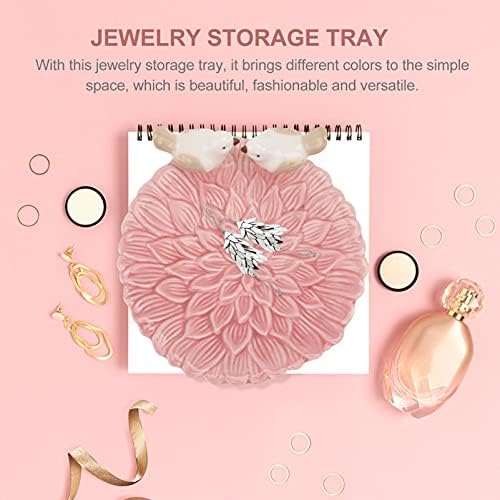 HEALLILY Nordic Style Jewelry Storage Tray 5.03X5.03X2.16In Ceramic Organizer for Rings Earrings Bracelets Home Dressing Table and Store Display - Image 6