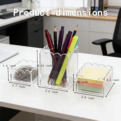 YAGELI Acrylic Desk Organizer Set of 3, Clear - Image 3