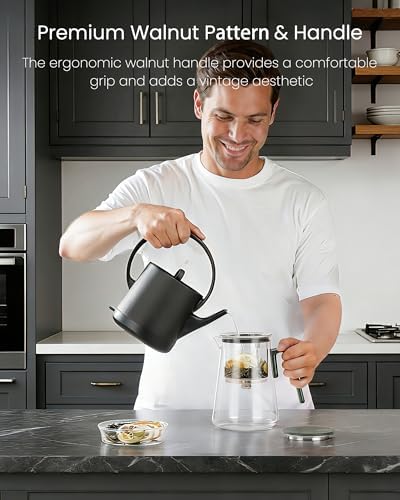 ZENS Magnetic Teapot, 34oz Magic Glass Infuser Pot for Loose Tea Steeper - Image 4