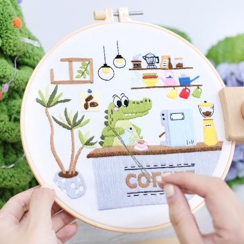 HAND U JOURNEY Embroidery Kit, 3Pcs,7.8" Original Cartoon Design - Image 5