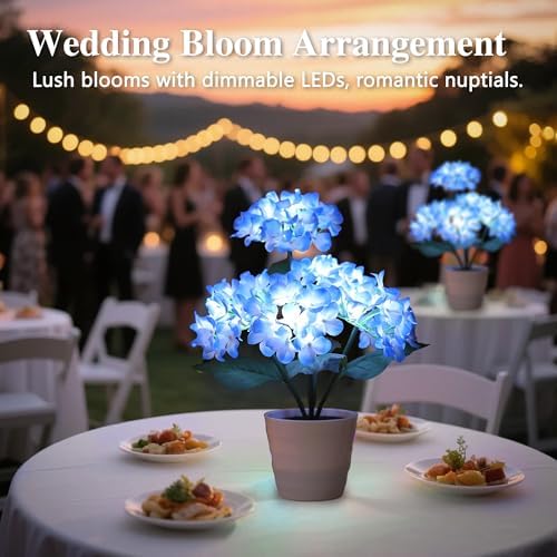 Blue Hydrangea Lamp Decor for Christmas Mother Valentines Day Birthday - Image 6