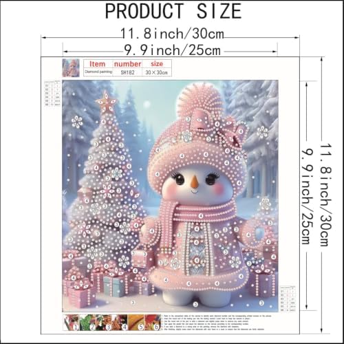 Snowman Special Shape 5D Diamond Art Painting Kits for Adults 12 x 12inch - Image 5