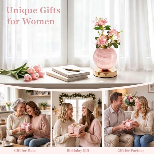 VEEKI Pink Jasmine Flower Lamp, Rechargeable Cordless LED Floral Table Lamp - Image 7