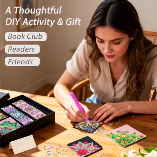 8 PC Diamond Art Bookmarks Kit for Adult Crafts Kit Gifts for Women Mandala - Image 2