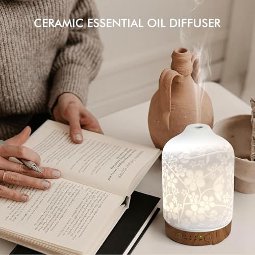 Essential Oil Diffuser Diffuser -Aromatherapy Diffuser for Essential Oils with Timer and 7 Colors LED Light Ultrasonic Diffuser with Auto Shut-Off, Home Office Decor&Gift (Blossom-150ml) - Image 5