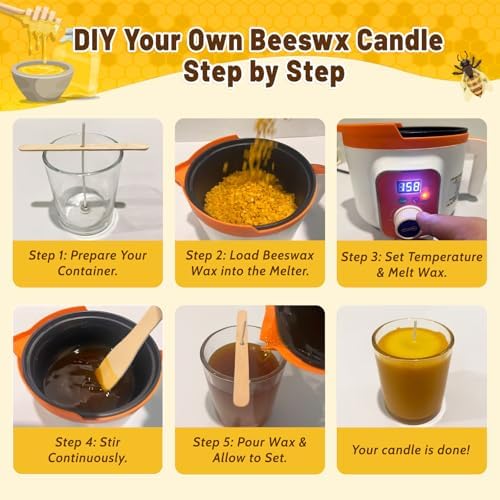 Beeswax Candle Making Supplies, 4LB Organic Beeswax Pellets with Wax Melter - Image 5