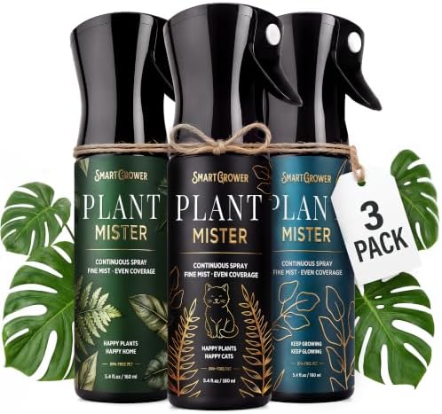 Plant Mister Spray Bottle for Indoor Plants With Plant Care Guide by SmartGrower