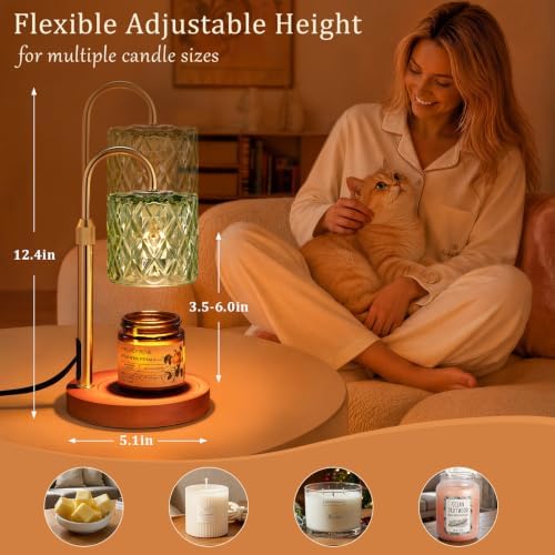 Candle Warmer Lamp with Timer, Birthday Gifts for Women, Room Decor, Green - Image 2