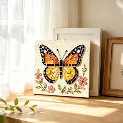 Garden Flowerpot Mosaic Art Kit Floral,Mosaic Art Kits for Adults，Style C - Image 4
