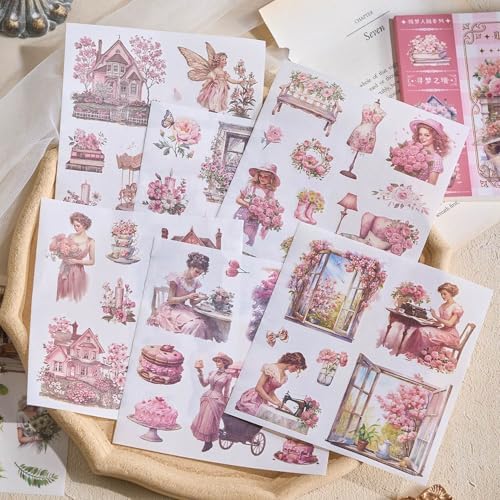50 Sheets Washi Journaling Sticker Books for Journaling Supplies, Aesthetic Stickers for Scrapbooking, Junk Journal Supplies, Planner, Notebook(Dreaming Realm) - Image 4