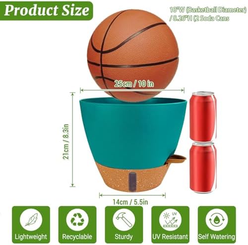 2 Pack 10 inch Plant Pots, Plastic Self Watering Planters - Image 7