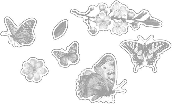 Butterfly Flower Stamps and Cutting Dies for Card Making DIY Transparent Silicone Clear Stamp and Metal Die Cuts Sets for Scrapbooking Paper Greeting Cards Decor Seals Craft Supplies