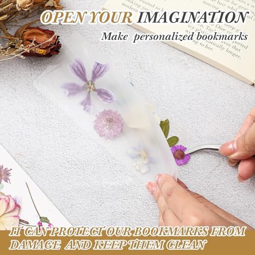 Fuyoooo 376 Pcs Pressed Flower Bookmark Kit,Purple,2 x 8 Inch - Image 5