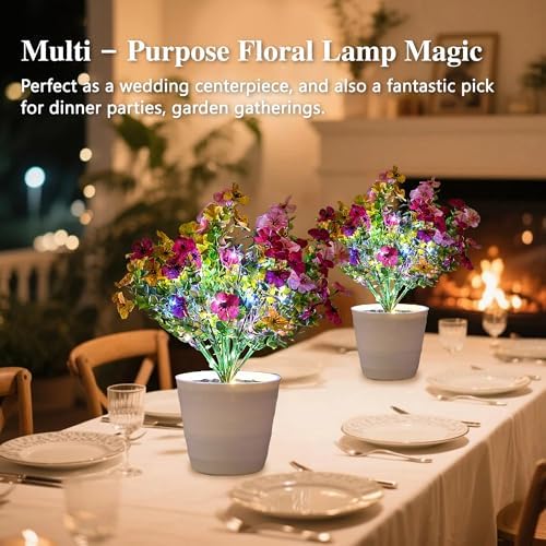 Artificial Multicolor Flower Lamp Night Light for Bedroom Shop Wedding Home Decor Gifts for Women Mom Daughter Grandma Girlfriend Coworker Friend Birthday Christmas Valentines Mothers Day - Image 3