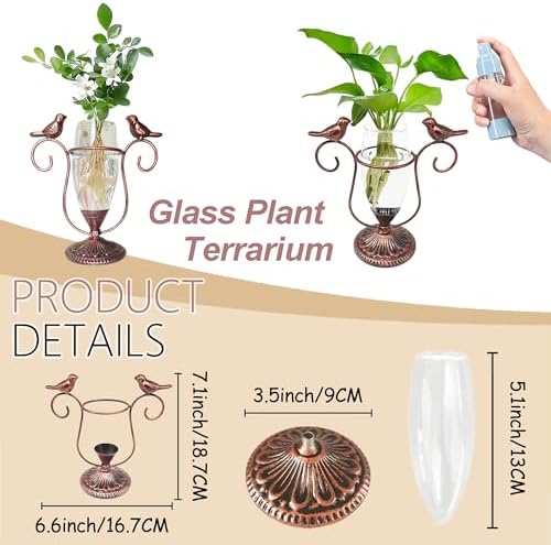 Desktop Plant Propagation Station, Plant Terrarium with Metal Stand - Image 3
