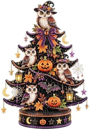 Craft Kits for Adults DIY Beaded Halloween Tree Indoor Desk Decorations Kit by CLNXMT