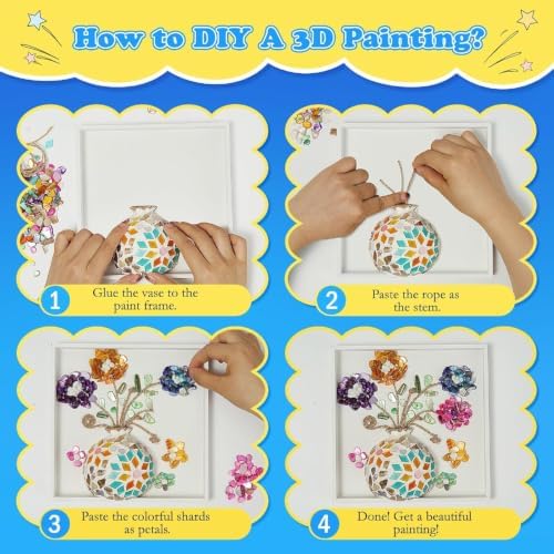 DIY Vase Mosaic Painting Kit, Colorful - Image 4