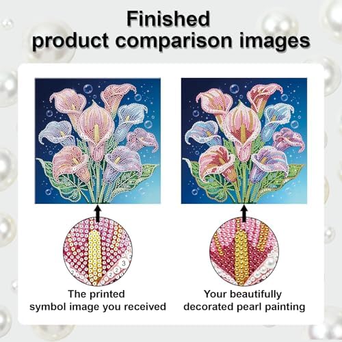 Xylzzuit Pearl Painting Kit with Frame All Inclusive 9.84x9.84IN DIY Gemstone Diamond Art Craft Supplies for Adults Beginners Craft Lovers Living Room Wall Desktop Decor Gift (Flower) - Image 3