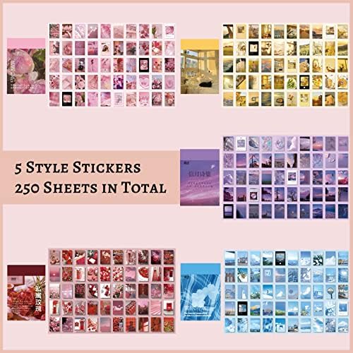 450 Pieces Washi Sticker Set, 9 Set Scrapbooking Diary Planner Album Diary Notebook, Scrapbooking Sticker Journaling Supplies for DIY Arts and Crafts Card Making Laptop Decoration - Image 3