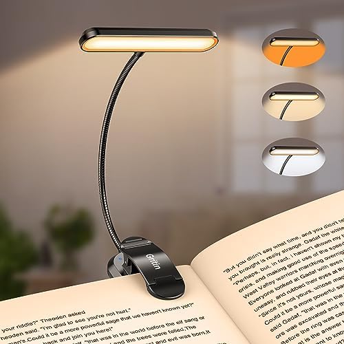 Gritin Rechargeable Book Light for Reading in Bed with 19 LED by Gritin