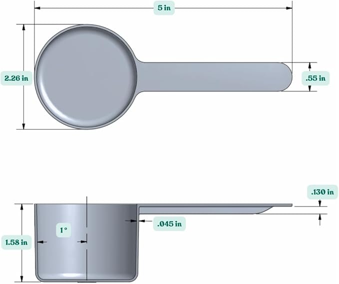 3/8 Cup (3 Oz. | 6 Tbsp | 90 mL) Long Handle Scoop for Coffee, Protein Powder, Pet Food, Spices, Grains, Dry Goods – Food-Grade BPA-Free Plastic Measuring Spoon (Pack of 100)