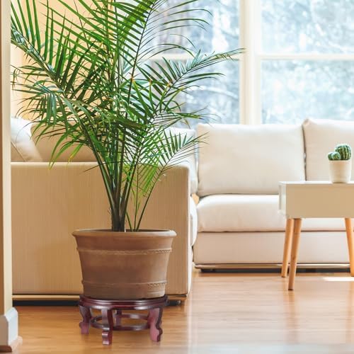 Colingmill 10.5 Inches Wooden Planter Stand Indoor Chinese Vase Fishbowl Display Stands Asian Vase Pot Traditional Stands for Home Indoor Plants Outdoor Decoration - Image 6