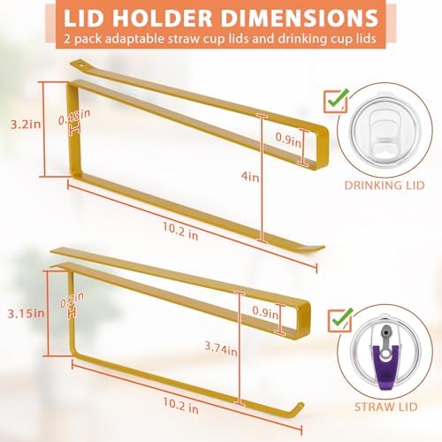 2 Pack Tumbler Lid Organizer, Versatile Storage Holds 20 Lids, Round&Flat - Image 3