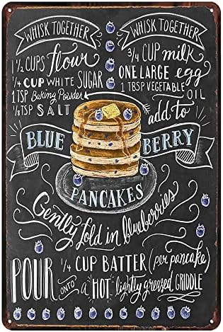 Vintage blue berry pancakes Tin Sign - Retro Food Metel Sign - Wall Decor wall sign for Kitchen Bakery Cafe Restaurant by TREEPERI