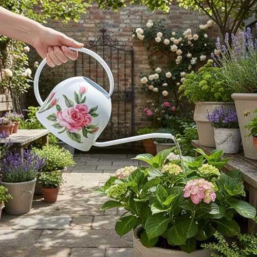 MOYEE Metal Small Watering Can for Indoor Outdoor Plants, Pretty Water Cans - Image 3