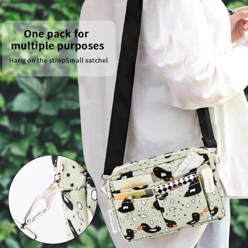 Multiple Pockets Portfolio Organizer with Zipper,Makeup Bag Pencil Pouch - Image 6