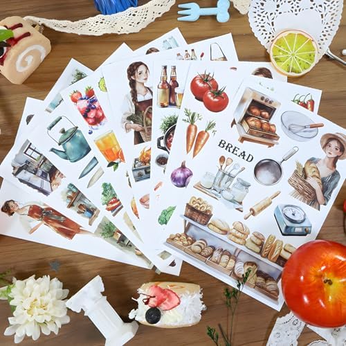 Snycler Sticker Book - 20 Sheets Vintage PET Stickers for Scrapbooking, Junk Journaling, Ephemera, and Decorative Crafts-Aromatic Notes - Image 4
