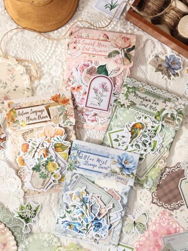 100 Pcs Scrapbooking Supplies Kit,Vintage Aesthetic Scrapbook Kit for Bullet Junk Journal,DIY Journaling Supplies,Style 7 - Image 7