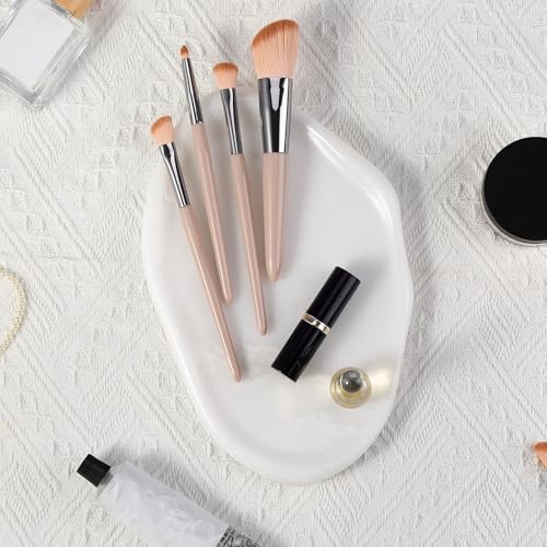 BCS Marble Jewelry Tray Trinket Dish, Decorative Cloud Vanity Key Tray for Women, Perfume Ring Holder Dish for Ring Earring, Cute Jewelry Plate Bowl Aesthetic Room Decor（White） - Image 7