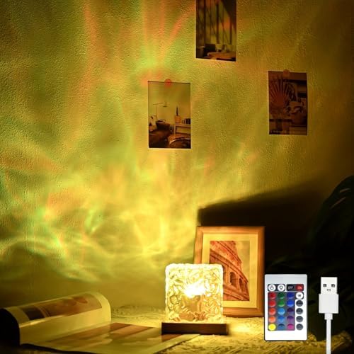 YXQUA Cube Ocean Wave Projector, 16 Colors Northern Lights, Rechargeable by YXQUA