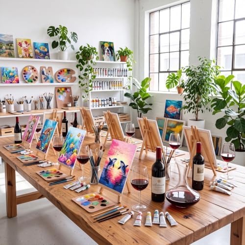 Amazingspark 16 Pcs Pre Drawn Canvas to Paint for Adults Flower Animal - Image 4