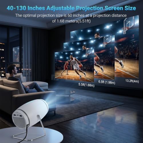 【Built-in APPS】Mini Projector With Wifi And Bluetooth, 1080P 4K Support Portable Projector, Movie Projector for Bedroom, Compatible with Smartphones/TV Stick/iPad/PS5/Laptop/HDMI/USB - Image 4